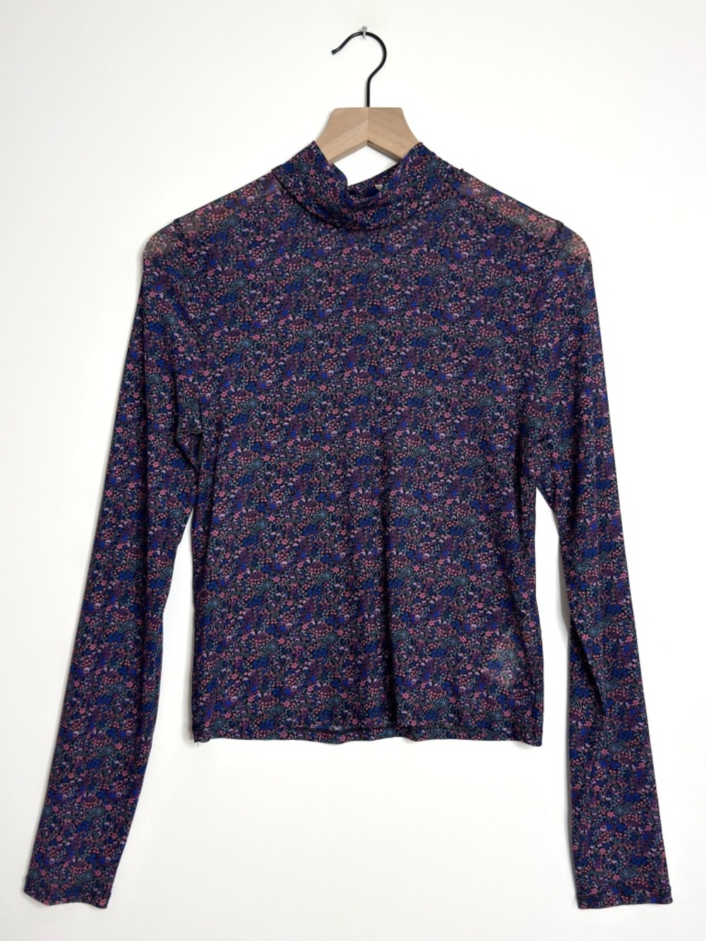Free People Mock Neck Mesh Top